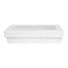 PETITES BOÎTES+COUVERCLES AVEC FÊNETRE THEPACK 1300 ML 21x14x5 CM BLANC CARTON NANO-MICRO + PP + OPP (200 UNITÉ)